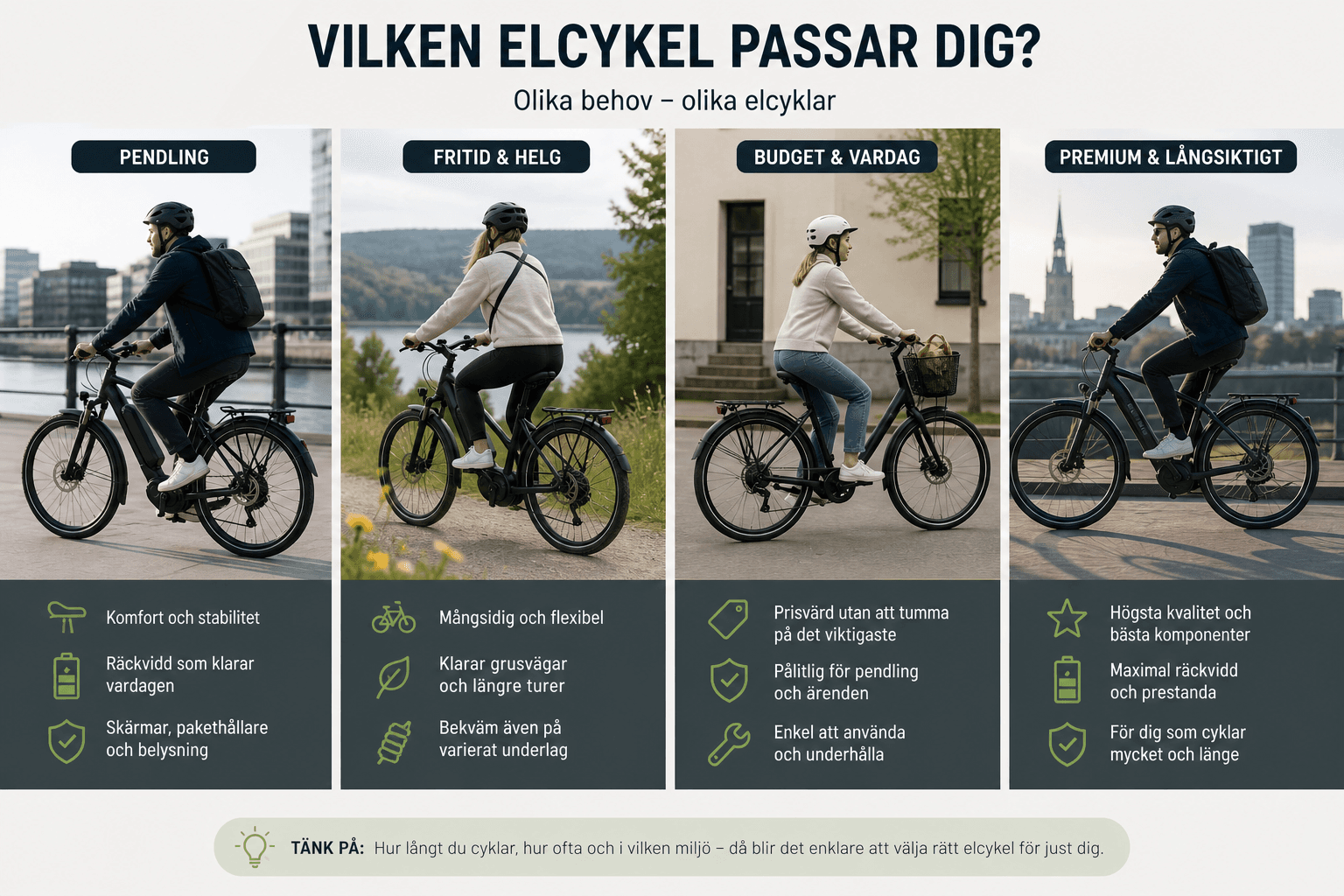 Vilken elcykel som passar din vardag och pendling