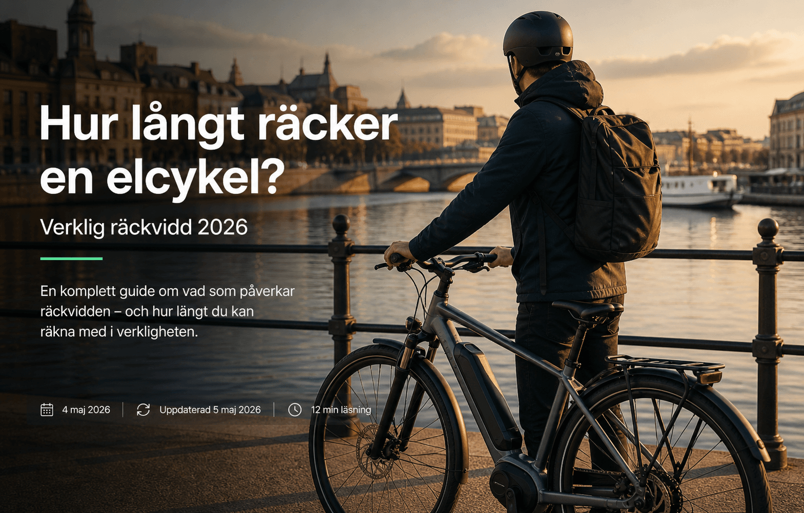Elcykelräckvidd i vardag och typiska kilometer per laddning